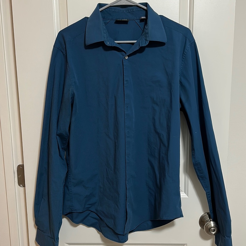 Men’s Solid Color Button Down Long Sleeve Shirt